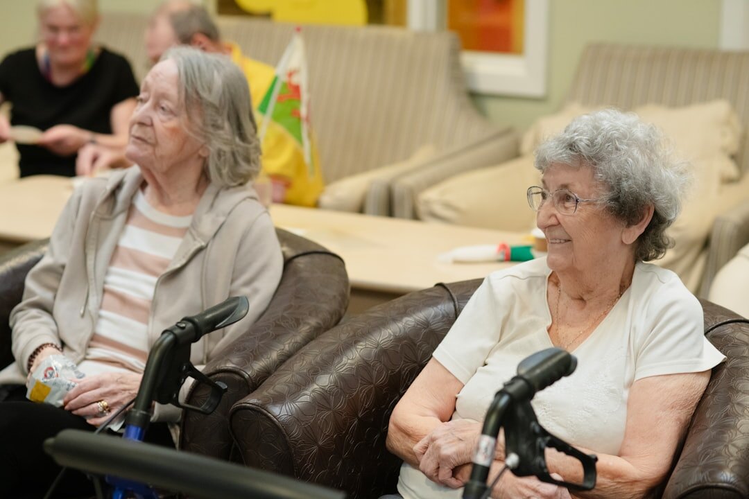 elderly people in fitness class