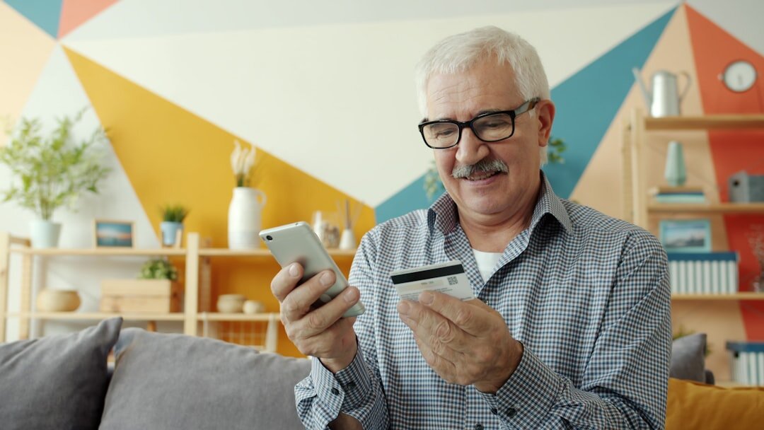 senior using digital device