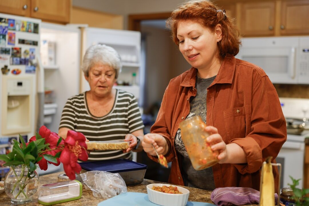 seniors cooking together