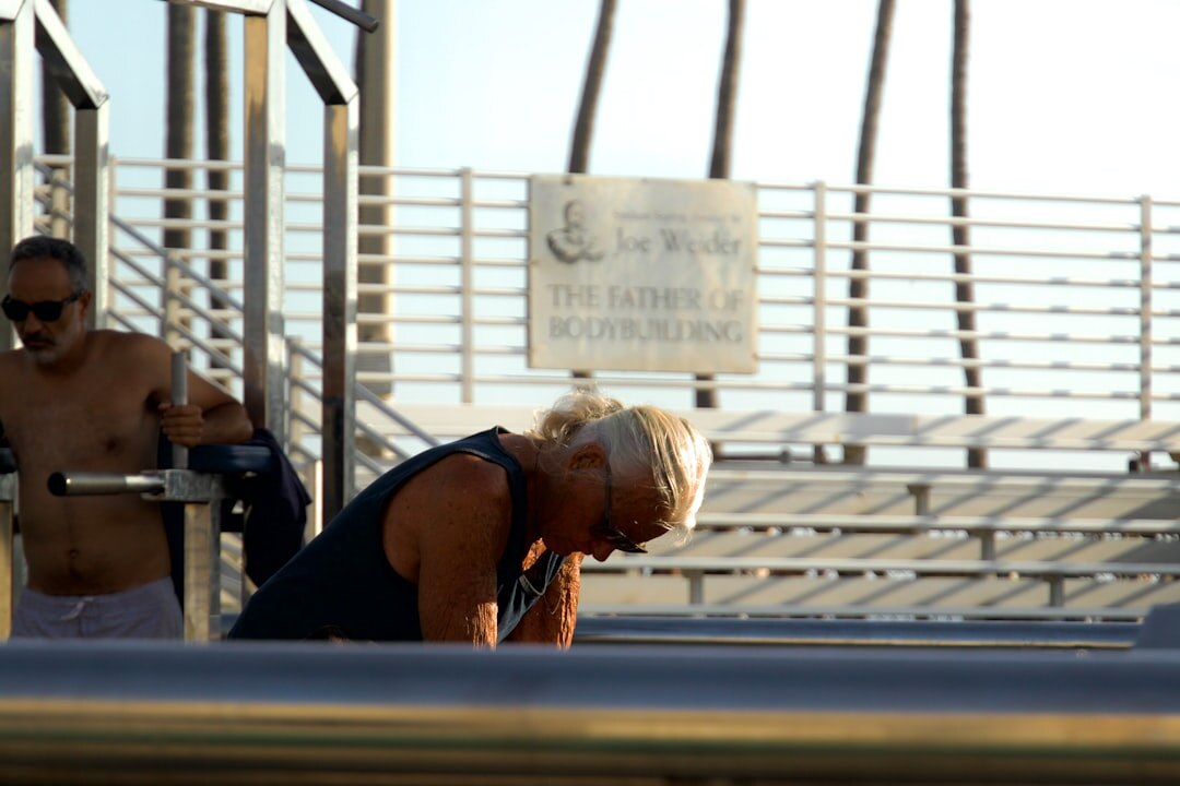 senior fitness class outdoors