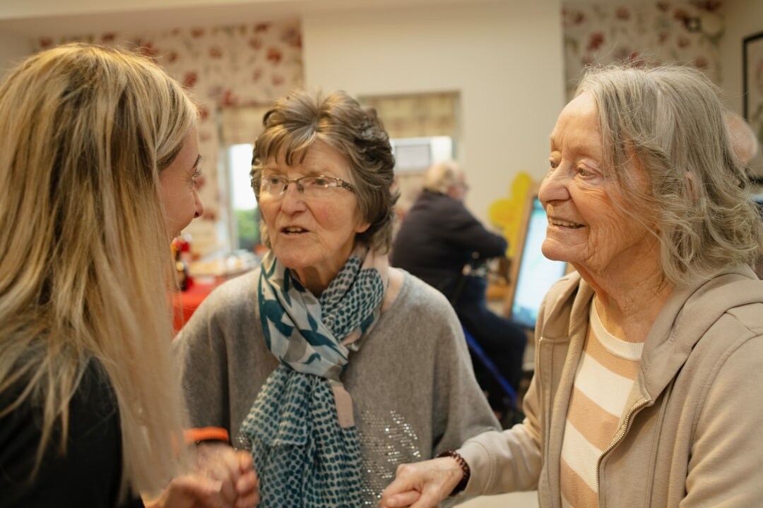 senior friends socializing