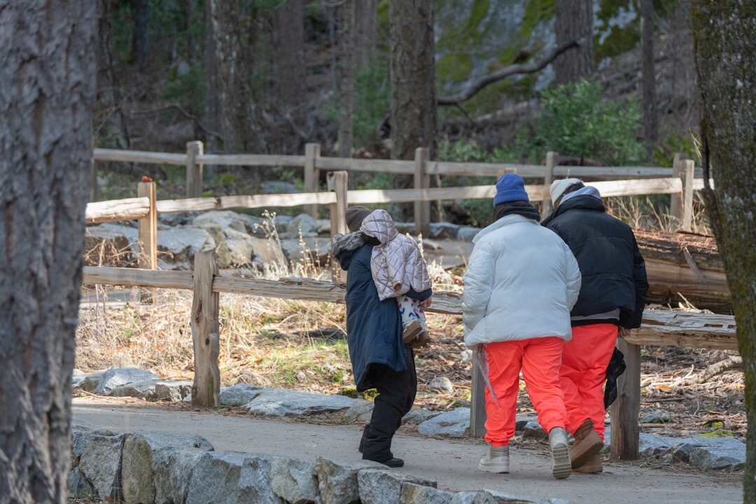 group of seniors walking outdoors
