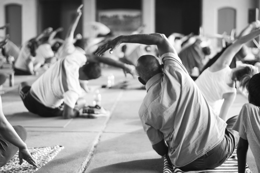 seniors participating in yoga class
