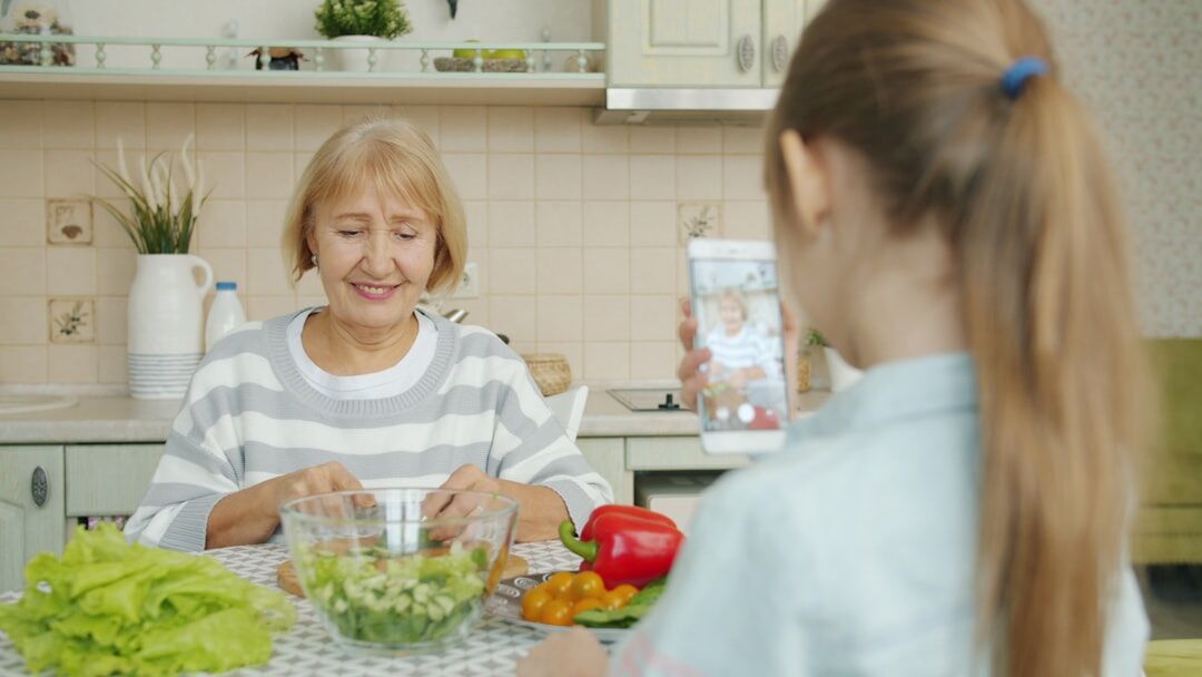 senior eating healthy meal