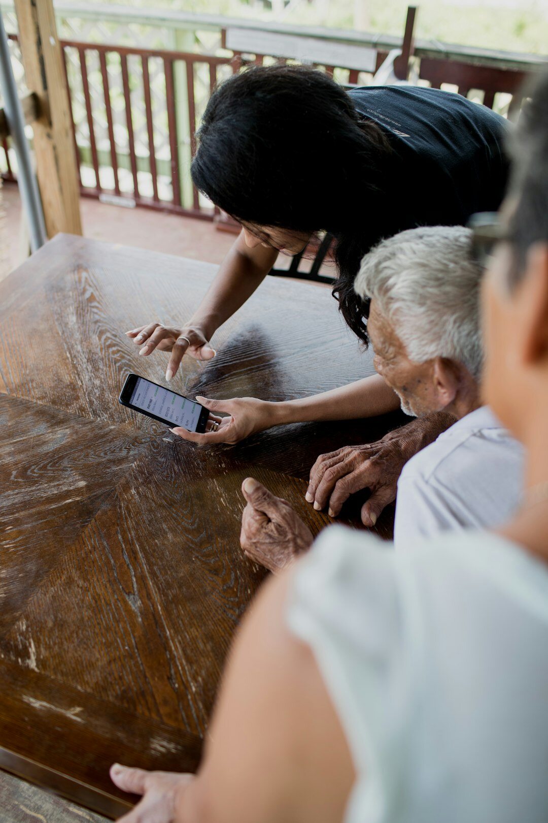 senior checking health app