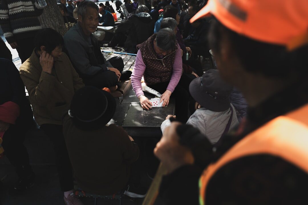 elderly people socializing